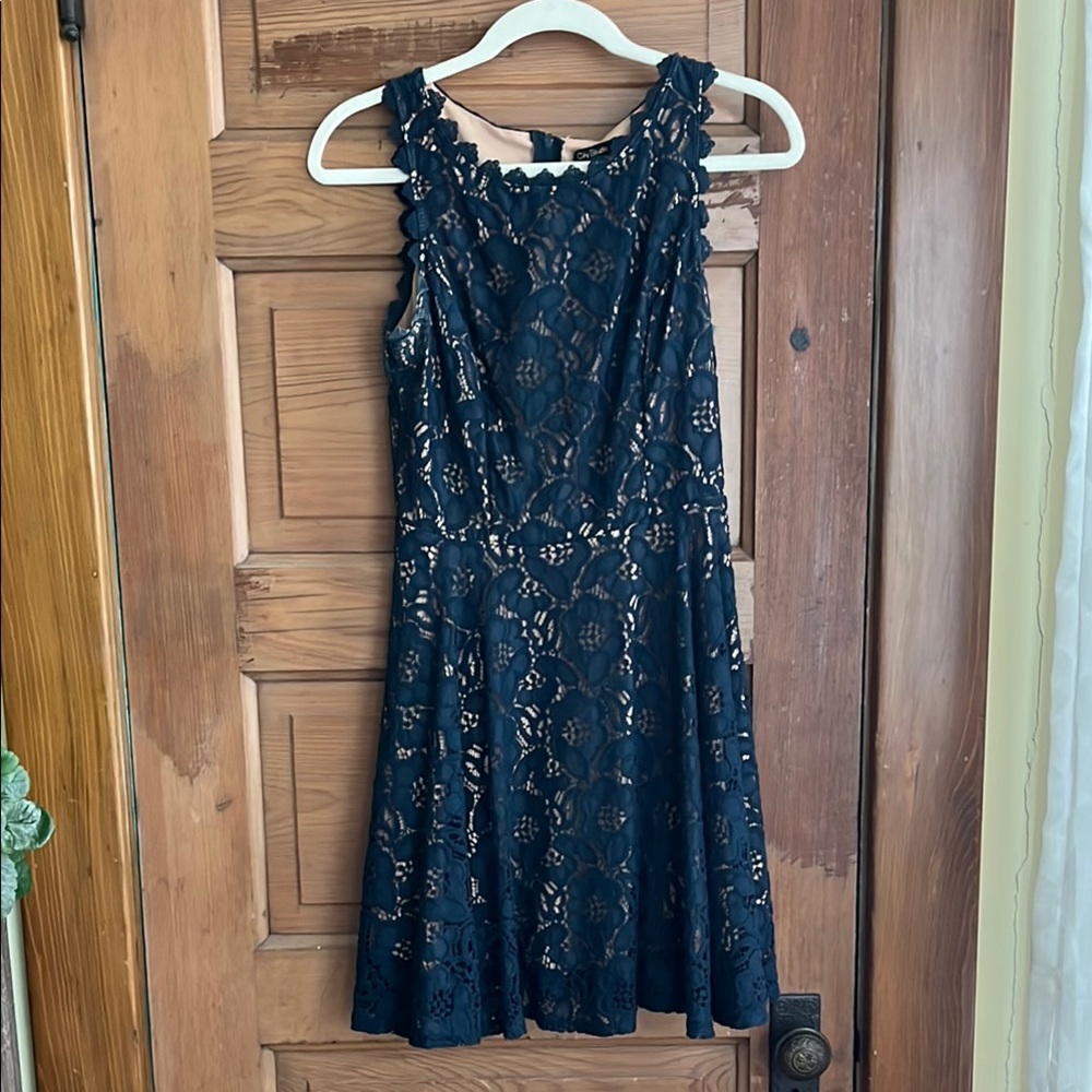Elegant Blue Lace Dress